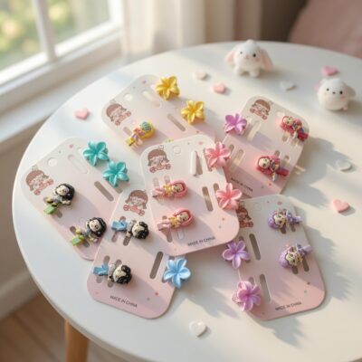 12 Sets Guerreras K-Pop Pasadores y Pincitas Flores $6.5 c/u