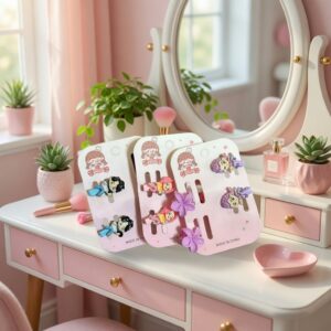 Alternative view of 12 Sets Guerreras K-Pop Pasadores y Pincitas Flores $6.5 c/u