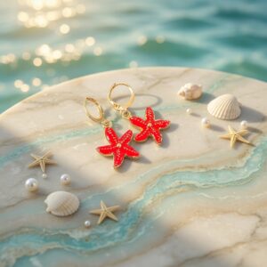 Alternative view of 12 Aretes Estrellas de Mar Colores $9 c/u