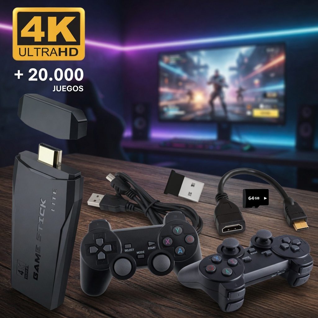 Consola Game Stick 4K Lite + 2 Controles Inalámbricos - Image 2