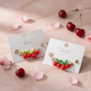 Alternative view of 12 Sets Aretes Cherry y Pedreria $6.5 c/u