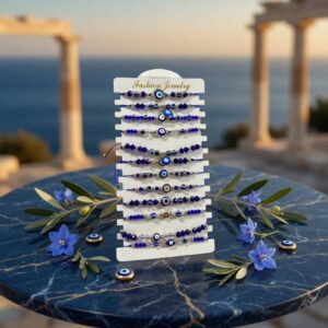 12 Pulseras Ojo Turco Ajustables $6.5 c/u