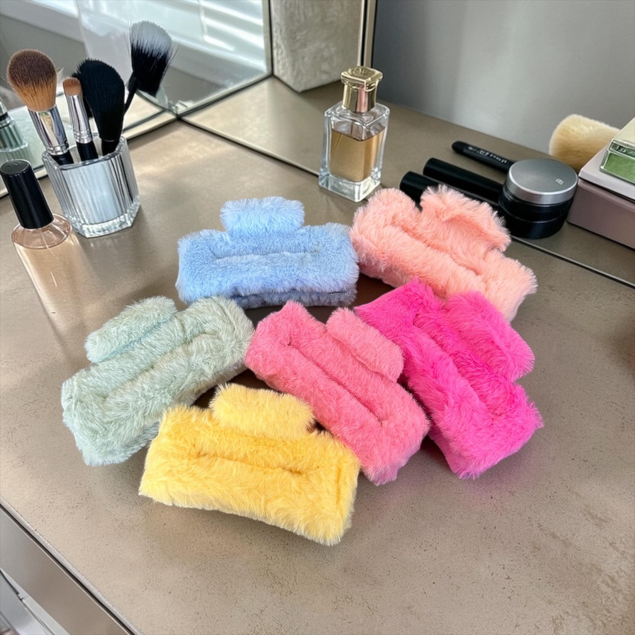 12 Pinzas Peluche Lindas para Cabello Grandes $12 c/u