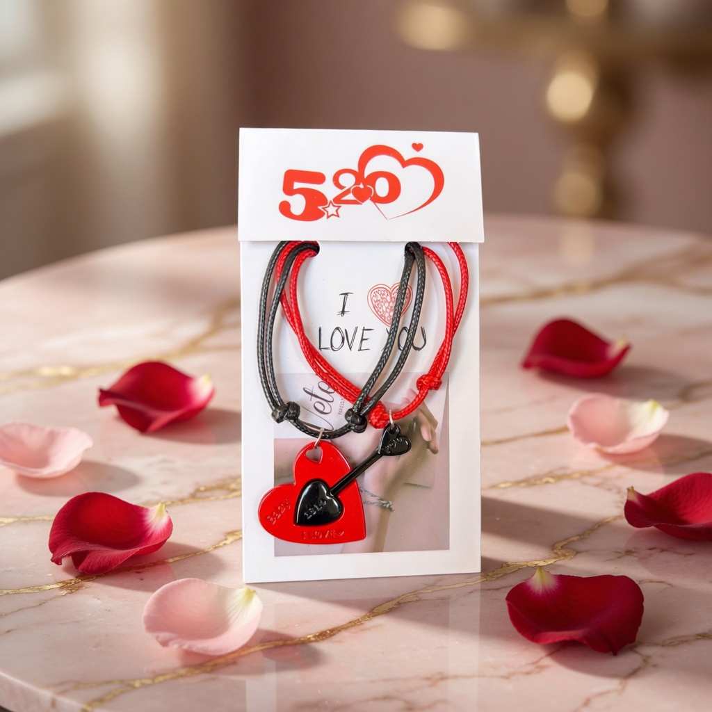 12 Pulseras Parejas Corazon con Flecha $13.7 c/u