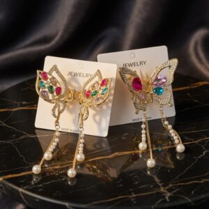 Alternative view of 6 Pinzas Mariposas Premium con Pedreria y Perlas $22 c/u