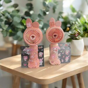 Ventilador MyMelody Individuall con Base, Stickers para decorarlos y Cable cargador&nbsp;&nbsp;