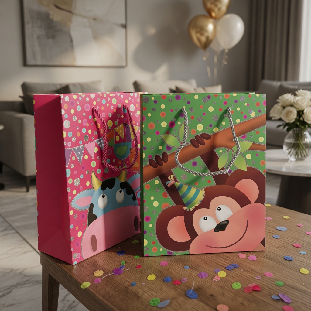 12 Bolsas de Regalo Medianas con Estampado Punteadas $13.5 c/u - Image 4