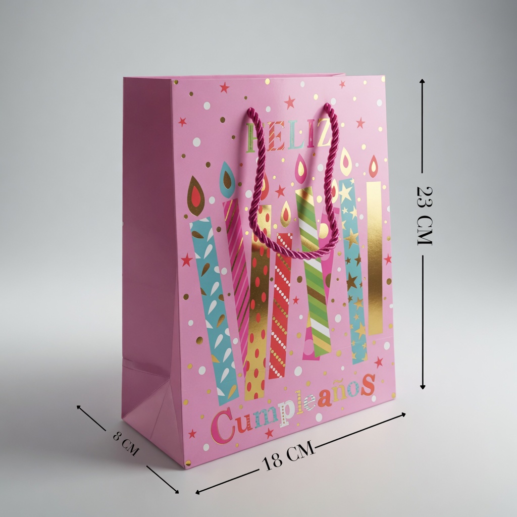 12 Bolsas de Regalo Medianas con Estampado Punteadas $13.5 c/u - Image 3