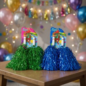 6 Duo de PomPones Metalicos Colores $13 c/u