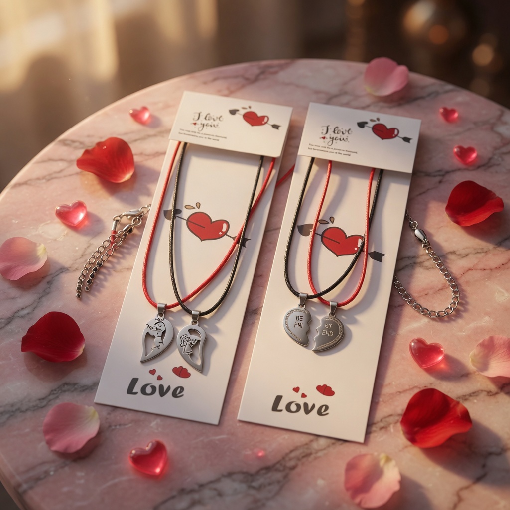 12 Set Collares Parejas Corazón "Love" $10 c/u