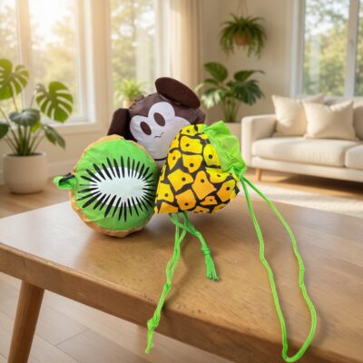 12 Bolsas con Funda Animalitos, Reulizable de Bolsillo 50cm*37cm $20 c/u