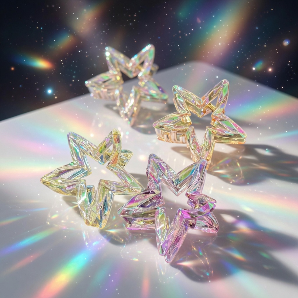 12 Pinzas Estrellas Cristalinas para Cabello $6 c/u