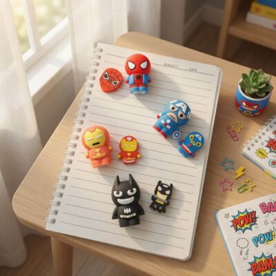 Dúos Gomas y Sacapuntas Superheroés