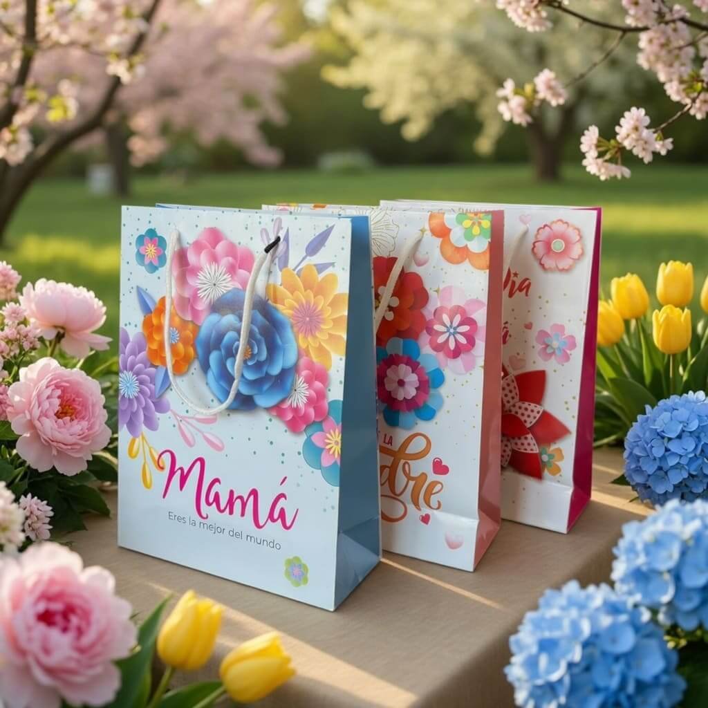 Bolsas Decoradas "Feliz Día de La Mamá" para Regalo - Imagen 4
