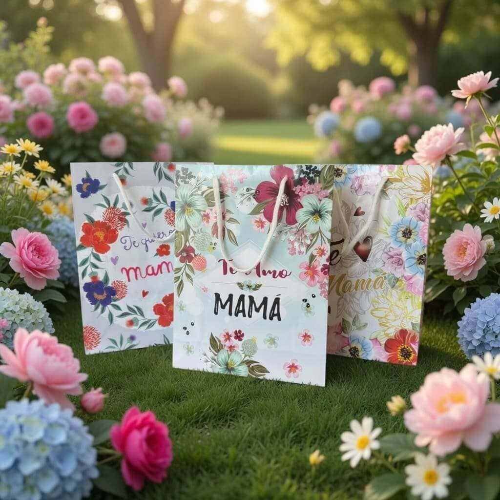 Bolsas Decoradas "Feliz Día de La Mamá" para Regalo - Imagen 2