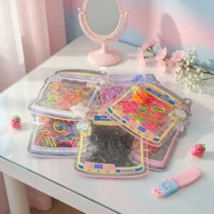 12 Bolsita de Ligas para Cabello Colores $5.9 c/u