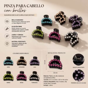 Pincitas Pedreria Colores para Cabello - Imagen 2