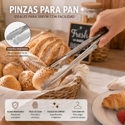 Pinzas para Pan Acero 28cm