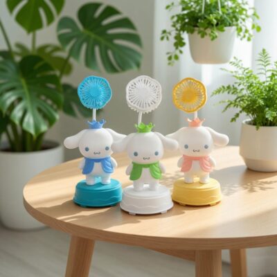 Ventilador Cinamorrol con Figura 3D y Sacpauntas