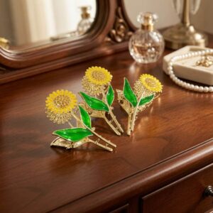 Pinzas Girasol Pedreria Linda Metalica