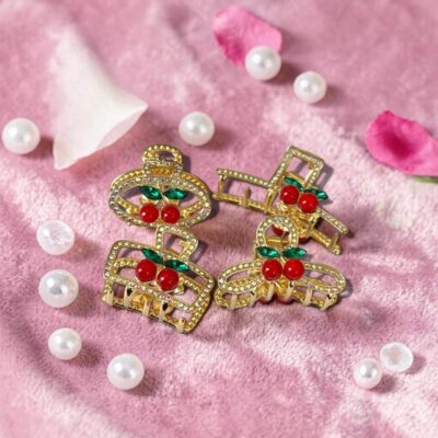 Pinzas Cereza con Pedrería Diseños