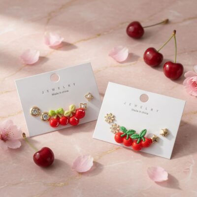 Sets Aretes Cherry y Pedreria