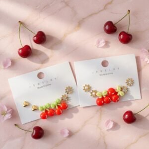 Sets Aretes Cherry y Pedreria - Imagen 3