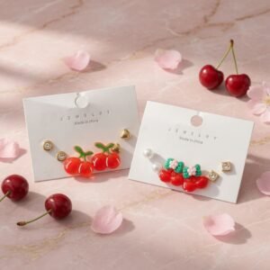 Sets Aretes Cherry y Pedreria - Imagen 2