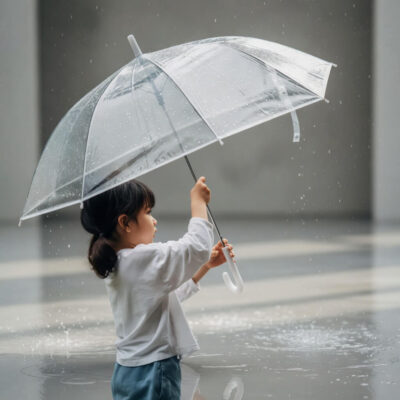 Paraguas Transparente para Lluvia Infantil