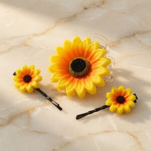 Sets de Pinza y Pasadores Girasol Hermoso