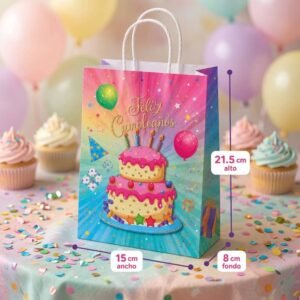 Bolsas /Dulcero Decorado "Feliz Cumpleaños" - Imagen 2