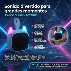 Bocina Gatito con Luces Bluetooth - Imagen 2