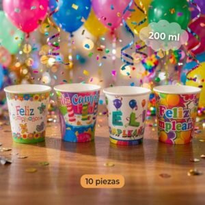 Sets de 10 Vasos Feliz Cumpleaños - Imagen 2