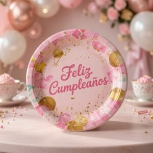 Sets Platos "Feliz Cumpleaños" para Fiesta Decorados Pasteleros - Imagen 4