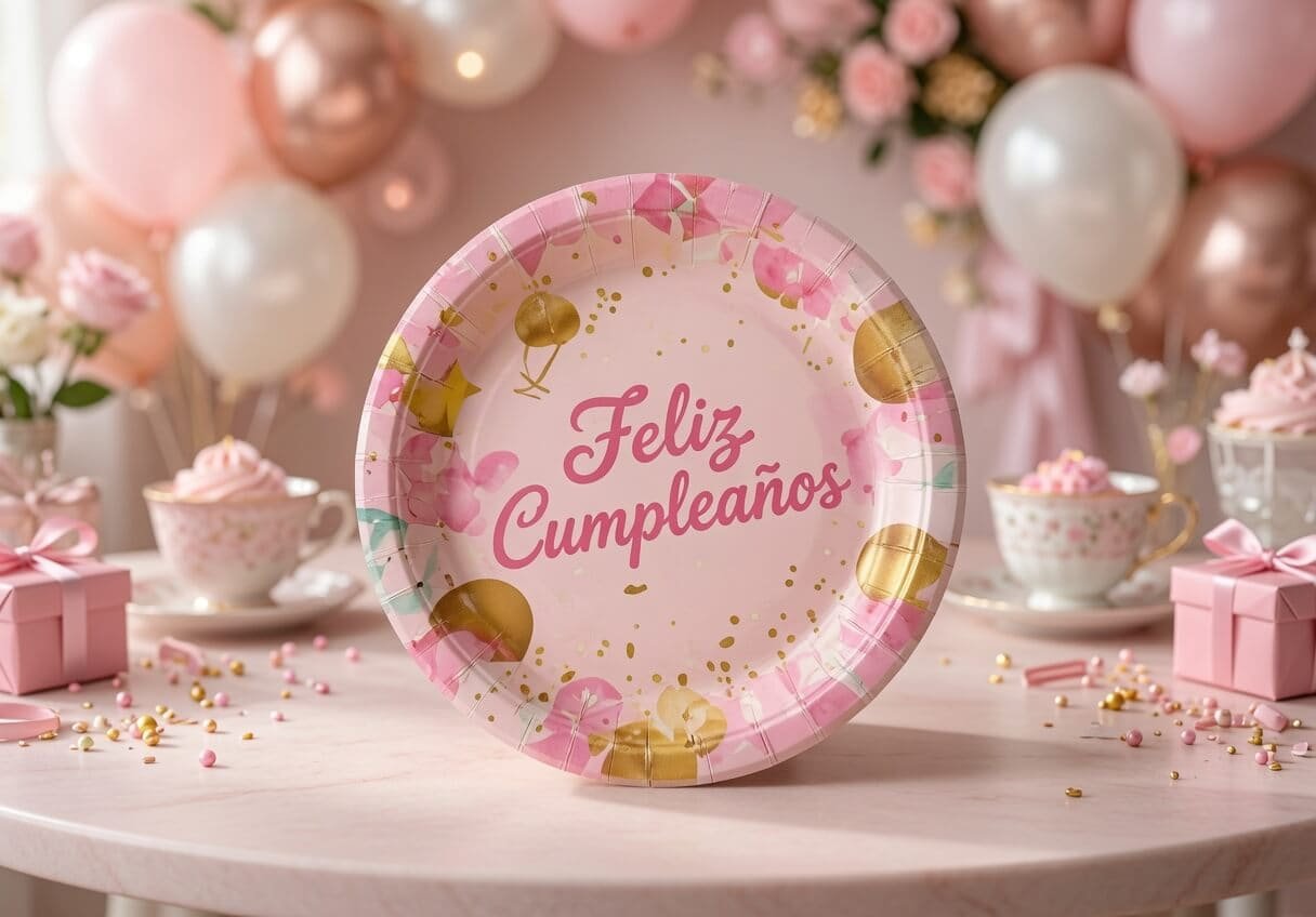 Sets Platos "Feliz Cumpleaños" para Fiesta Decorados Pasteleros - Imagen 4