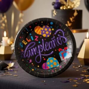 Sets Platos "Feliz Cumpleaños" para Fiesta Decorados Pasteleros - Imagen 3