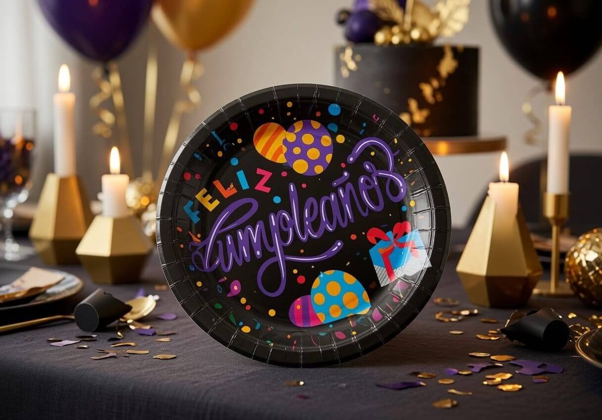 Sets Platos "Feliz Cumpleaños" para Fiesta Decorados Pasteleros - Imagen 3