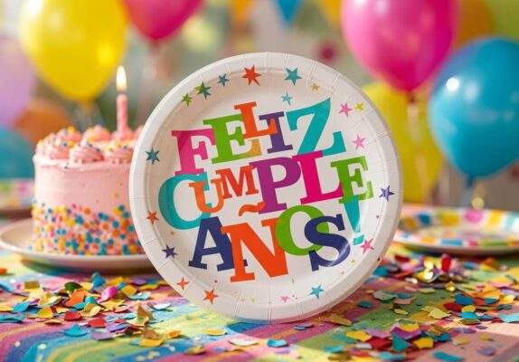 Sets Platos "Feliz Cumpleaños" para Fiesta Decorados Pasteleros
