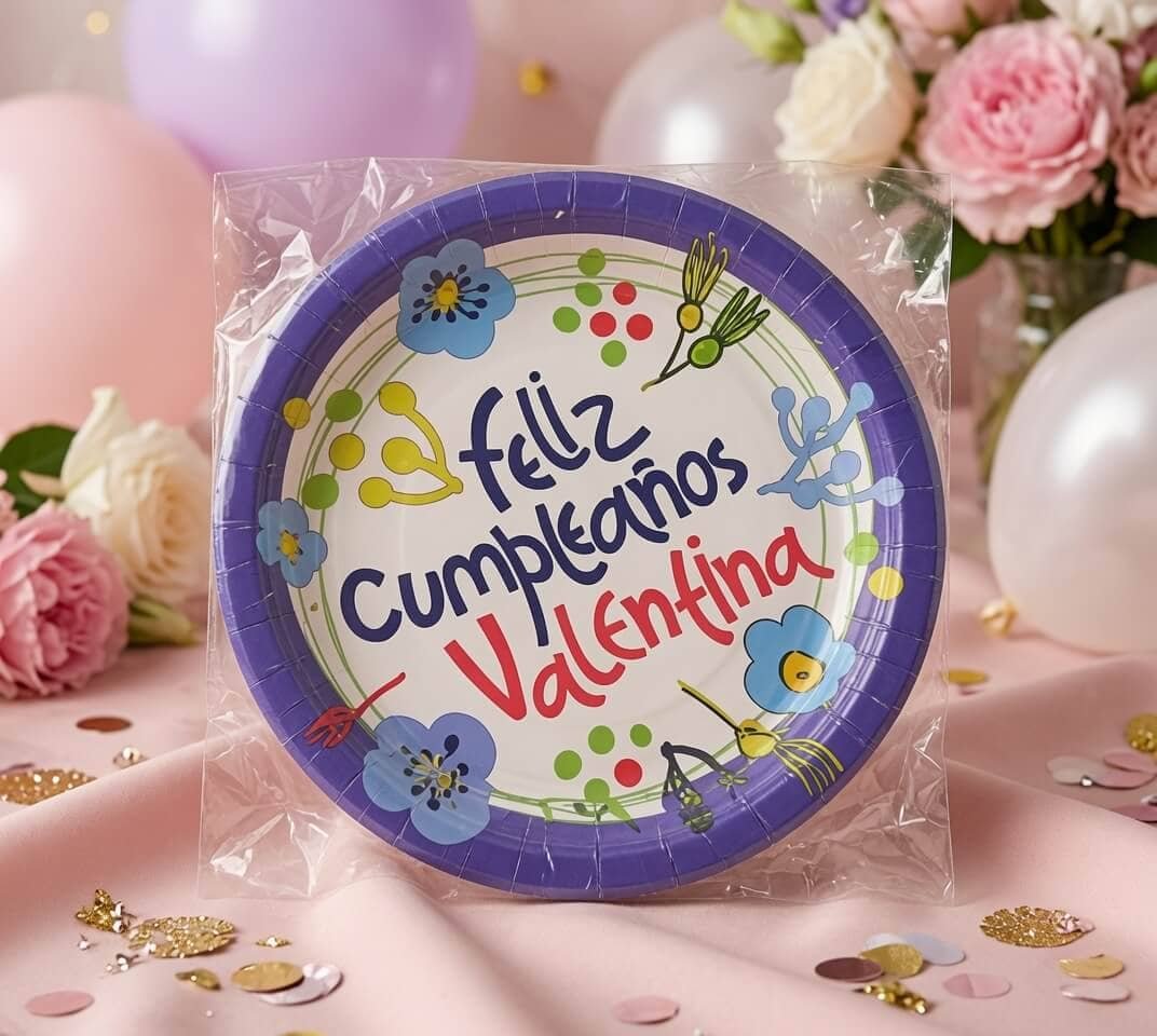 Sets Platos "Feliz Cumpleaños" para Fiesta Decorados Pasteleros - Imagen 2