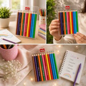 Caja de 12 colores Triangulares Grandes