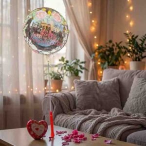 Globo Burbuja Decorado con Base luz y Popote - Imagen 3