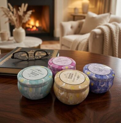 Velas Aromaticas en Caja Metalica