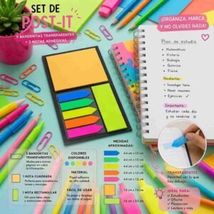 Sets de Notas Adhesivas Flechas y Hojas Neón - Imagen 3