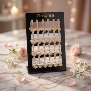 Aretes Dorados Pedreria Zirconia Corazon