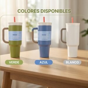 Termo Vaso para Agua 40oz con Popote y Agarradera - Imagen 2
