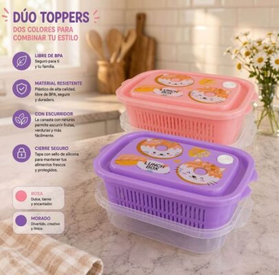 Dúos Toppers con Colador Colores