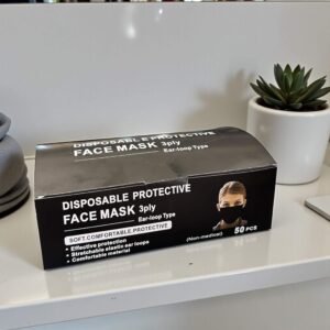 Caja con 50 piezas de Cubrebocas Negro Para Adulto - Imagen 2