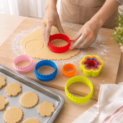 Sets de 5 Cortadores Tamaños para Galletas Circular/Flor