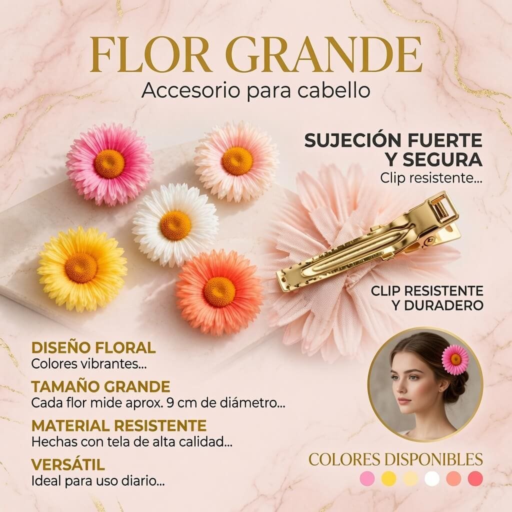 Pasadores Flor Margarita XL Deluxe - Imagen 3