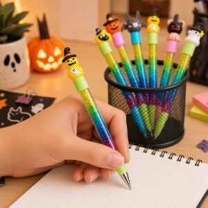 Lapiceros Gel Halloween con Brillos y Figura 3D